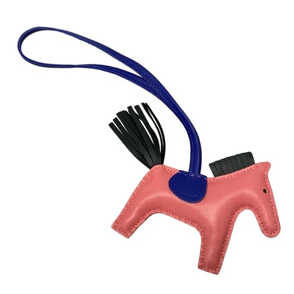 Auth HERMES Rodeo Charm PM Rose Azalee Blue Electric Vert Cypres Agneau Milo - Picture 2 of 6